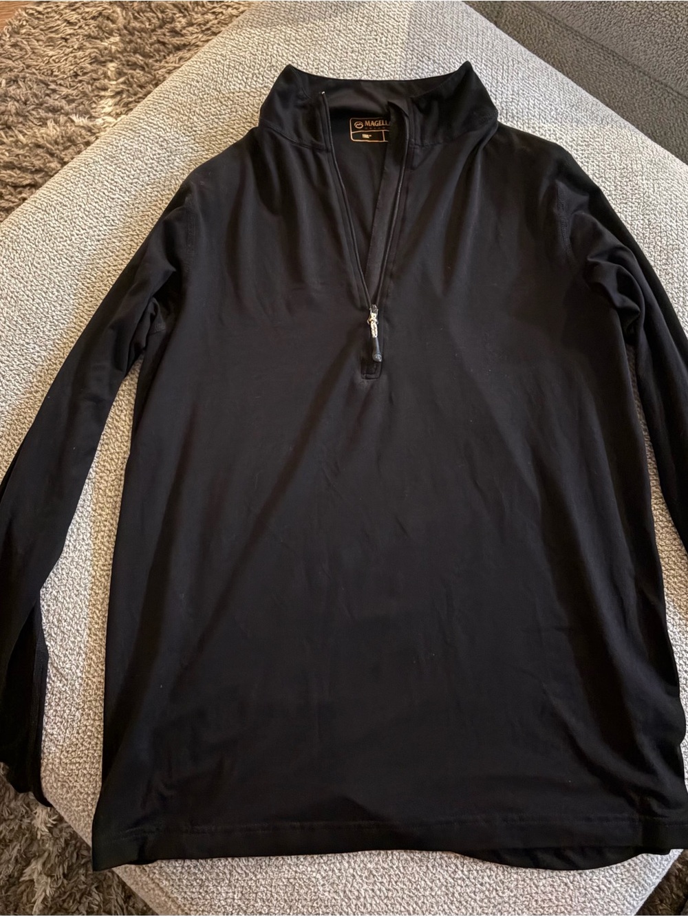 Magellan Outdoors Womens Black 1/4 Zip Performance Pullover Top